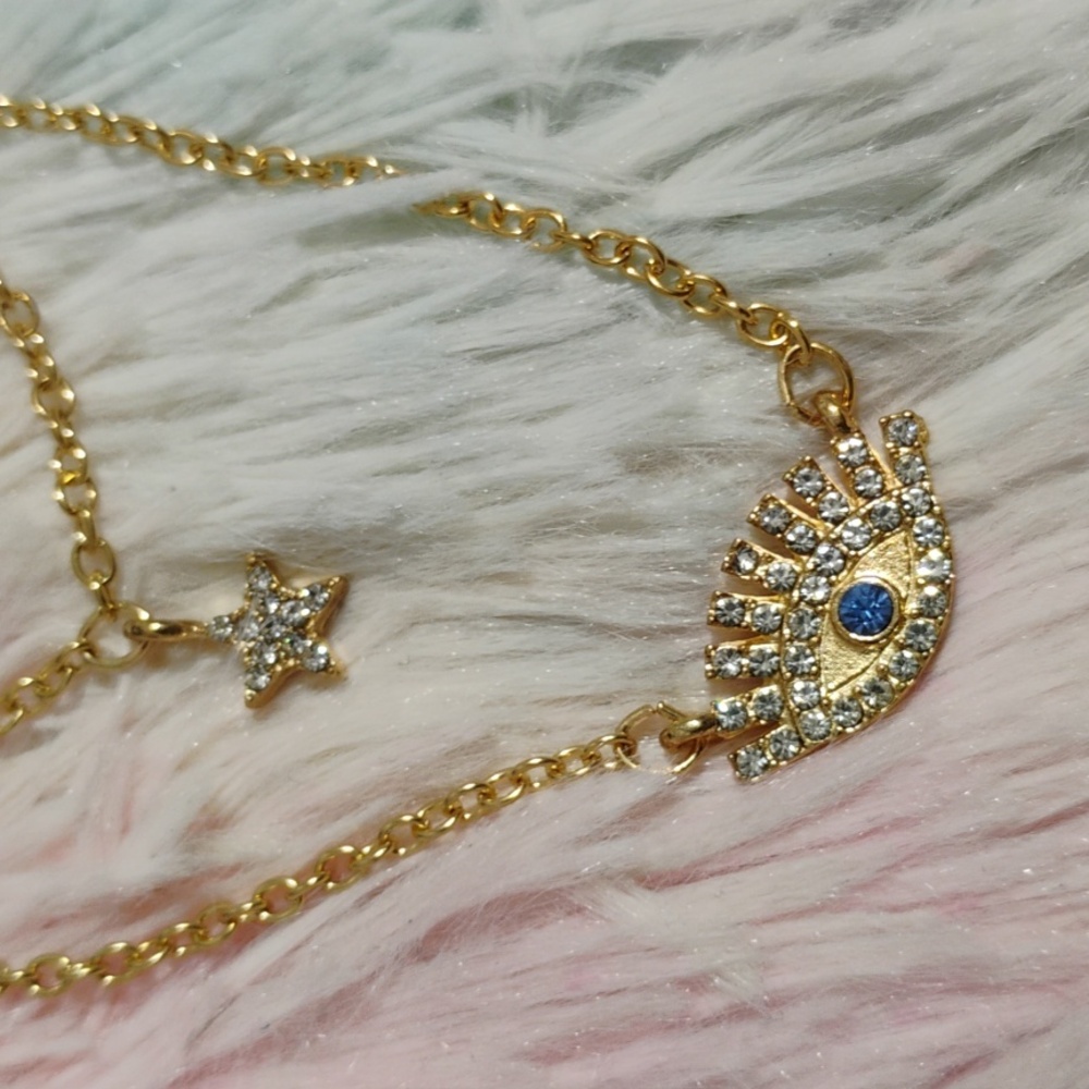 NWOT Layered Admiration Evil Eye Necklace Never Worn - Picture 9 of 12